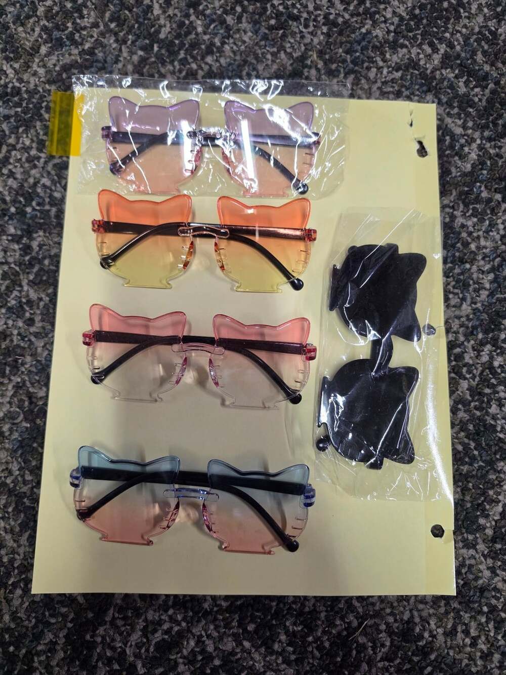 Cute Cat Shaped Frameless Gradient Sunglasses Lot